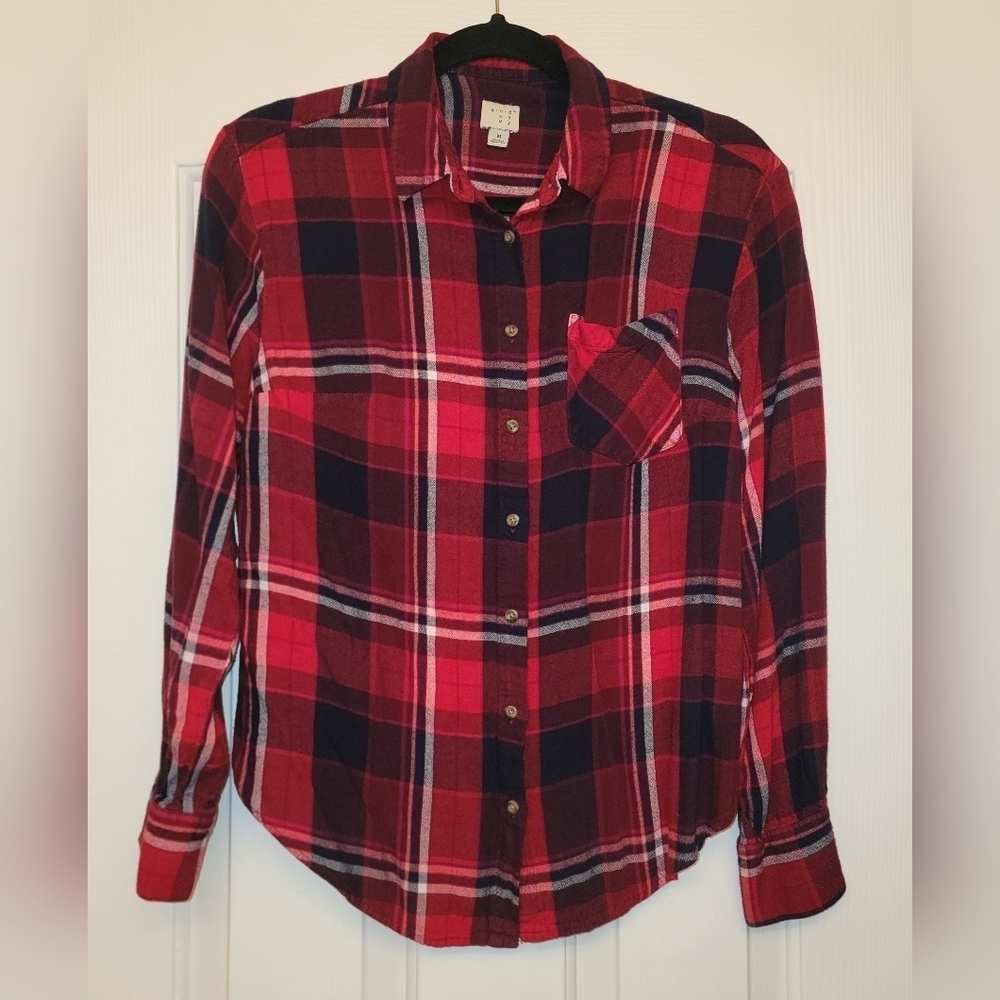 A New Day Red and Blue Plaid Shirt